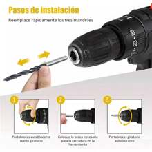 Taladro Inalambrico Con 2 Batería De Litio 2x48v Negro - Tipo de Enchufe A USA (110-127V) - Ver 6