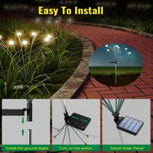 Solar Garden Lights, New Upgraded Leaf Design 8 Pack32 LED Solar Firefly Lights, Solar Garden Lights Outdoor Waterproof, Firefly Lights Solar Outdoor Decorations For Patio Yard, Warm White - 4 Pack - View 6