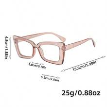 1 件女士时尚 TR 框架方形眼镜，适合电脑使用、装饰、学习、阅读、防手机、商务谈判、跑步、玩电脑游戏、驾驶 - 多色 - 查看 8