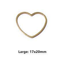 20 chiếc Trăng Sao Thả Trái Tim Hạt Charm Nhỏ Vàng Mặt Dây Thép không gỉ Mở Bezels Rỗng Khung Khuôn Viền DIY Trang Sức làm - Mặt dây chuyền nhỏ bằng thép không gỉ - Xem 15