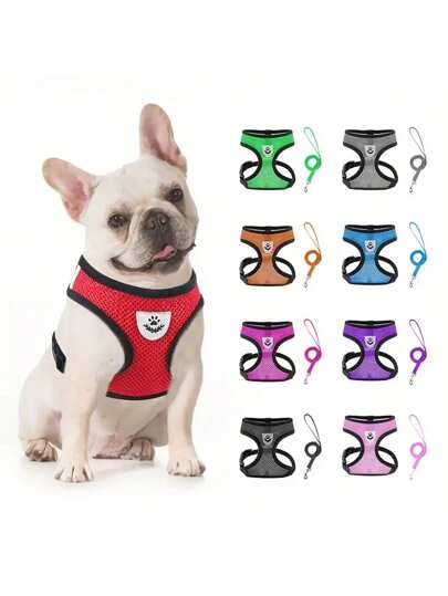 1pc Reflective Pet Leash Vest Harness For Small Dogs And Cats, Pet Supplies