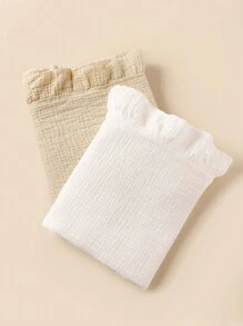 1 pieza Manta suave y transpirable con volantes de gasa para bebé, adecuada como manta de envolver, manta parasol para cochecito, toalla de baño y mantel para la guardería, ideal para el Día de San Valentín