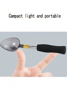 1pc Fishing Bait Throwing Spoon Mini Spoon With Interchangeable Head Telescopic Fixed-Point Bait Throwing Spoon Portable Spoon(The Rod Color Is Random) Fishing Stuff - Multicolor - View 5