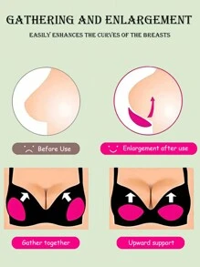 1 Pair Bra Pads Inserts Sticky Bra Push Up, Silicone Adhesive Breast Lift Waterproof Padding For Women Sports Swimsuits Bikini Dress Bathing Suit
