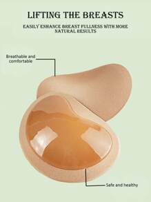 1 Pair Bra Pads Inserts Sticky Bra Push Up, Silicone Adhesive Breast Lift Waterproof Padding For Women Sports Swimsuits Bikini Dress Bathing Suit