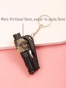 1PC Car Window Breaker Tool Keychain,3 In 1 Glass Breaker And Seatbelt Cutter & Survival Whistle, Emergency Keychain Car Escape Tool Applicable To All Cars, Car Accessories