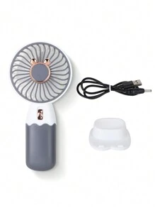 AOYI 1 pezzo Ventilatore portatile a batteria portatile con design elettroplaccato minimalista, incluso cavo di ricarica USB e funzione base porta telefono