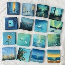 12 tấm vải canvas nhỏ, bảng vải canvas vuông để vẽ, bảng vải canvas phẳng trắng để vẽ Acrylic, bảng vẽ sơn, người lớn học sinh lớp học tại nhà, đồ dùng học tập trở lại trường, đồ dùng học tập, ngày đầu tiên đi học trở lại trường, trở lại trường, đồ dùng học tập - trắng - Xem 2