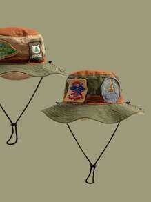 1頂女士復古美式拼接設計帽子，春夏戶外防曬帽 - 彩色 - 查看 5