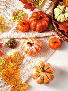 11pcs Creative Foam Pumpkin Decor Set For Autumn Harvest Festival, Halloween, And Thanksgiving Decoration, Festival Atmosphere Enhancing Pumpkin Decorations Best Gifts - Maple Leaf Pumpkin Set - View 2