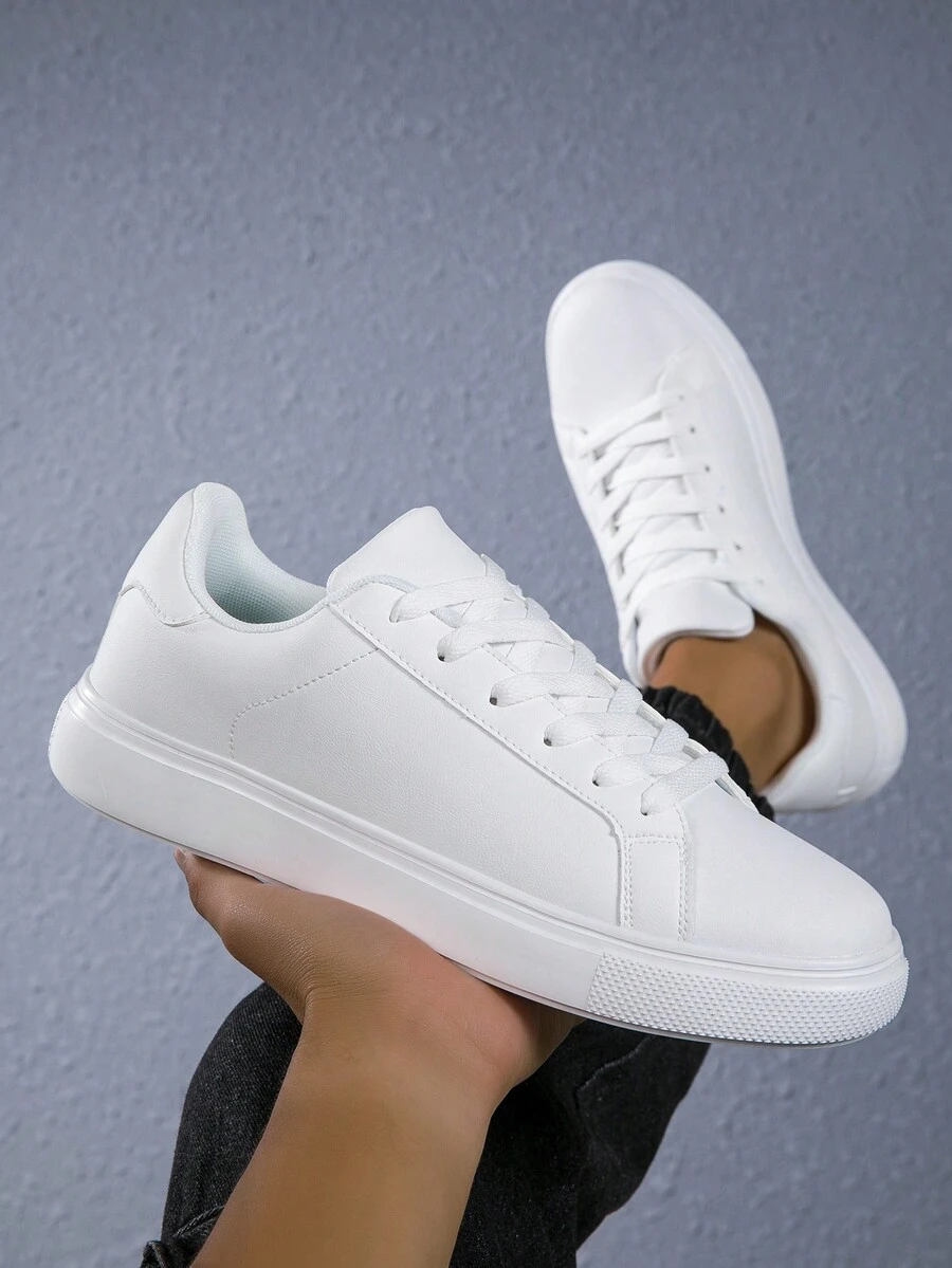 Nuevo zapato casual blanco para hombre, zapatillas de moda para la vida diaria y deportes al aire libre - Blanco - Ver 1