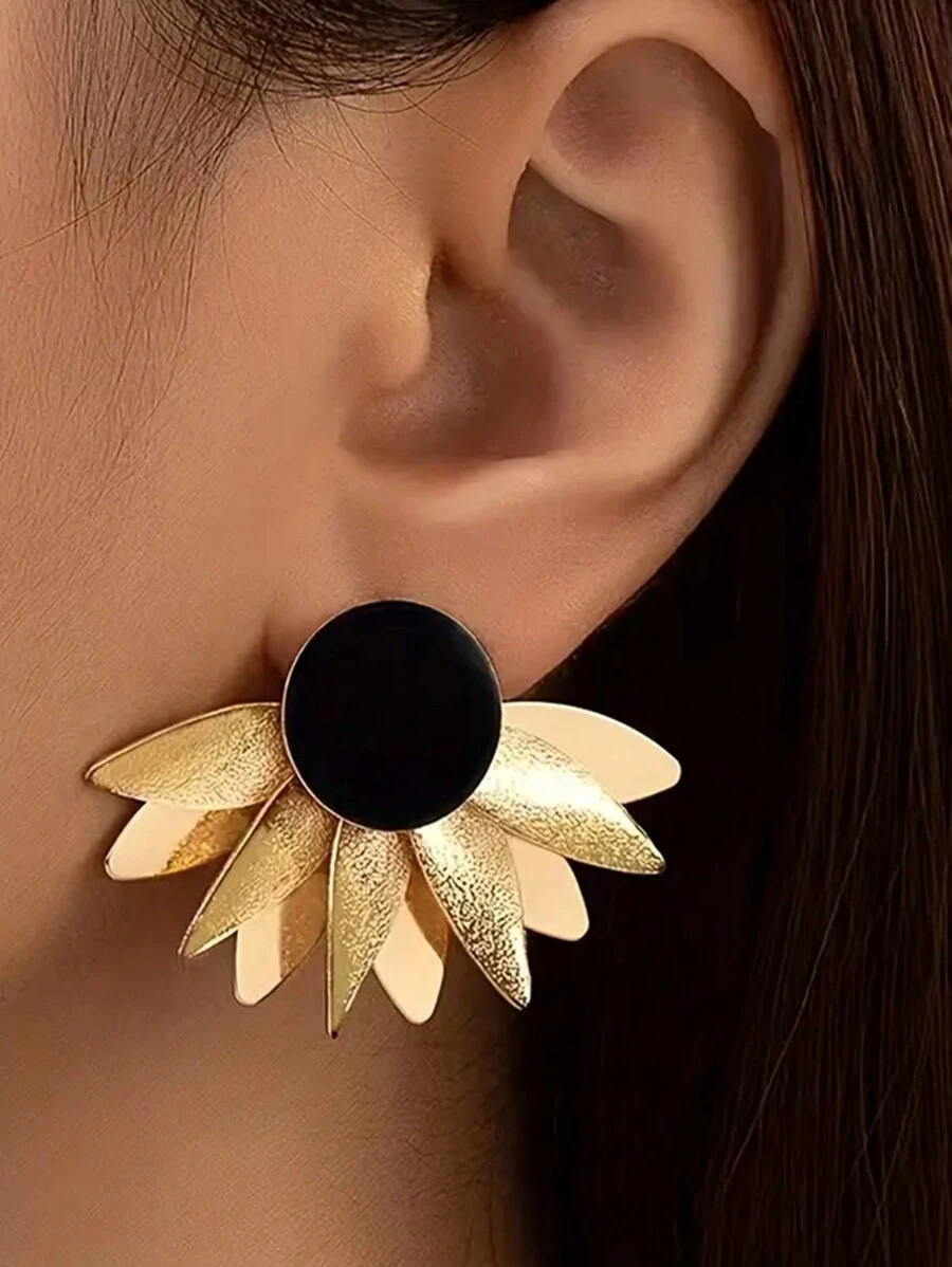 1 cặp hoa tai thả kim loại hình lá và hoa tráng men, trang sức tai thời trang cho nữ ngày lễ tình nhân, mẹ, mẹ, ngày của mẹ, quà tặng - Hoa tai - Xem 1