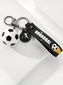 1pc Durable Multi-Color Football/Soccer Pendant, Key Chain, Resin Crafted, Fashion Sports Fan Accessory
