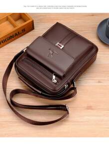 1pc Men's Shoulder/Crossbody/Waist/Hand Chest Bag, PU Water-Proof & Wear-Resistant Material With Large Capacity Pockets, Adjustable Strap, Convenient And Portable New Fashionable Business Bag Ideal Gift Simpler Classic Camping Sling Bags Winter Brown Bag Back To School Vintage Shoulder Bag Gift Bag Pack Cross Body Bag Spring Vintage Bags School Supplies Purse Sling Bag For Men Mini Bag Small Bag Office Bag Sling Bag Side Bags For Men Pouch