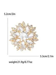 1pc Fashionable Rhinestone Flower Brooch Suitable For Daily Wear By Women Valentines,Mom,Mother,Mother's Day,Gift