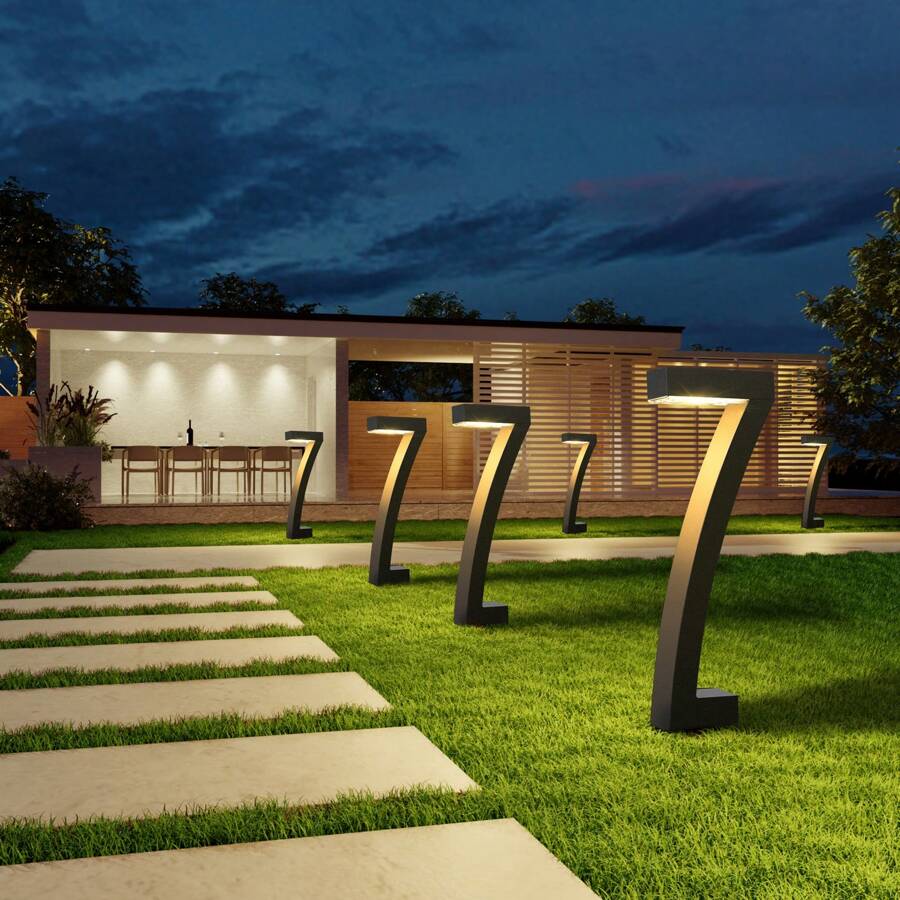 6pcs Solar Pathway Lights Outdoor, Waterproof Solar Powered Landscape Lights, 12 Hrs 7-Shape Solar Ground Stake Lights Decorative For Backyard Patio, Auto On/Off Solar Lights For Outside Landscape Path Yard Walkway Driveway - 溫暖的 - 查看 1