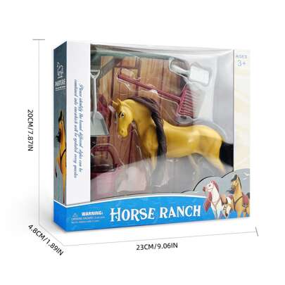 1 Set Farm Animal Toy Model Kit, Approx. 6 Inch Horses (White And Brown Color) With Brushable Mane, Barn & Accessory Playset, Christmas Gift For Boys Girls Kids Pretend Play Toy (Random Accessory Color),Horse Toy,Horse Toys,Farm Toys,Horse Toy Horse,Tractor Toys,Toy Farm Set