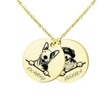 1 pieza Joyería personalizada para mascotas como regalo para la madre de la mascota - retrato personalizado de la mascota - collar con retrato del perro - retrato grabado a partir de una foto - joyería conmemorativa de mascotas