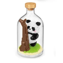 1 Set de Adorables Juguetes de Botella de Rompecabezas de Ensamblaje a Presión con Forma de Criatura de Mascota Panda, Diamante de Olla Caliente, Adecuado para Volver a la Escuela, Año Nuevo, Pascua, San Valentín, Cumpleaños, Regalos Festivos