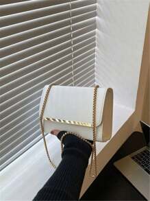 Túi đeo chéo thời trang sang trọng viền vàng thanh lịch dành cho nữ - trắng - Xem 1