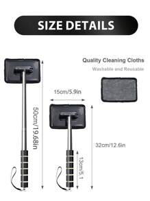 Scheibenwisch-Reinigungswerkzeug (1 Tuch, 3 Tücher, 5 Tücher) - Mikrofasertuch, Auto-Fensterreiniger Bürste - abnehmbarer Griff, Auto Glaswischer, Innenausstattung Zubehör, Auto Reinigungskit, Auto Fensterreiniger, Scheibenwischerreiniger