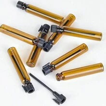 10pcs Glass Bottle With Plastic Stick For Essential Oil, 2ml Amber Glass Dropper Bottle For Perfume Sample - Bottle - View 2