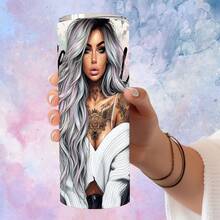 4pcs/Set UV Sexy Tattoo Girl DTF Transfer Sticker Libbey Glass Cups Diy Wrap Transfer Sticker For 20oz Glass Cup Waterproof Sticker Bottle Sticker Adhesive Sticker-High Quality - Multicolor - View 11