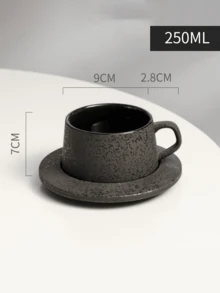 Japanese-Style Coffee Cup & Saucer Set, Retro Ceramic Creative Office Cappuccino, Latte Art Cup Set - Multicolor - View 7