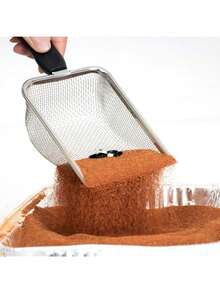 不銹鋼貓砂鏟,孔寬10mm,完美適用於砂、木屑、海灘、寵物商店或農場 - 黑與白 - 查看 8