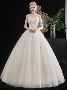 1 pezzo Sottogonna nuziale bianca, con cerchio d'acciaio regolabile e vita elastica, adatta per abiti da sposa, gonne da principessa, cosplay, feste, balli ed Ognissanti