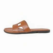 Cleo Cutout H-Strap Round Toe Summer Sliders Slippers Slide Flat Sandals Slip-On Flats For Women Casual Comfy Open Toe Slip-On Slides For Spring/Summer Casual Brunch, Vacation Outfit, Summer Date, Resort Wear, Beach, Wedding, Work From Home, Minimalist Style, Everyday Errands, Garden Party, City Walk, Holiday, Mother's Day, Pool | Silver Brown