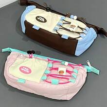 1入組學生筆袋，大容量拼色收納袋，適用於課堂、校園、考試 - 彩色 - 查看 1