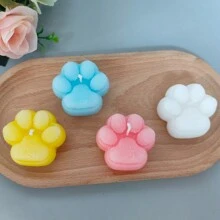1pc Handmade Cat Paw Shaped Scented Candle, Aromatherapy Decor, Slight Color Difference
