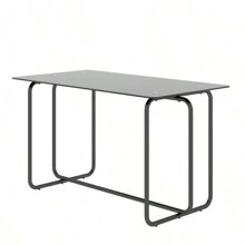JULONGC Rectangle Dining Table With Metal Frame, Tempered Glass Dining Table For Kitchen Room(Overall Size:51.18"L X 27.56"W X 29.72"H)