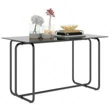 JULONGC Rectangle Dining Table With Metal Frame, Tempered Glass Dining Table For Kitchen Room(Overall Size:51.18"L X 27.56"W X 29.72"H)
