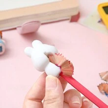 1pc Cartoon Mini Portable 3D Silicone Pencil Sharpener, Rotating Pencil Sharpener, Pencil Shaver, Back To School Stationery Gift, Award, Office And School Stationery Supplies