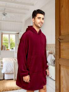 MAXI SUDADERA COBIJA, PELUCHE INTERIOR MUY AMPLIA - Burdeos - Ver 5