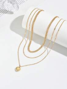 1pc Fashion Love Multi-Layer Necklace - Gold a - View 3