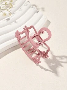 Solid Hair Claw Cute For Daily Use For Girls Hairstyles Casual Valentine's Day Claw Clips Hair Clips Hair Jaw Clip Hair Clamps Hair Clutch Hair Catcher Clip, School Stuff, College Fall Winter Hair Accessories For Women For Vacation Outfits Woman - Pink - View 3