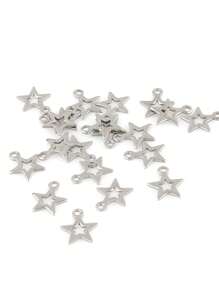 20 peças Pingentes de Aço Inoxidável em forma de Estrela para Bijuterias DIY de Pulseiras e Colares, Acessórios para Fazer Bijuterias