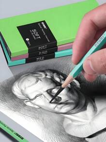 10 Peças Conjunto Profissional de Lápis de Carvão para Esboços - Macio/Médio/Duro para Desenho, Sombreado, Arte | Ferramentas de Nível Artístico para Iniciantes e Profissionais, Materiais Escolares, Volta às Aulas