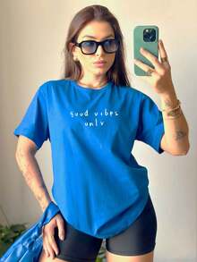 Women T-Shirts - 寶藍色 - 查看 2
