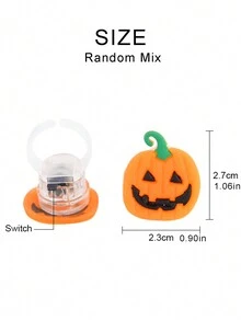 50/10/5PCS Halloween Glowing Ring LED Light Pumpkin Ghost Skull Rings Halloween Party Decoration Finger Rings Toys For Kids Gift(Random Mix) - Halloween - View 11
