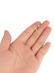 10入組不銹鋼吊飾，DIY珠寶製作配件交叉吊墜 - 吊墜 - 查看 3