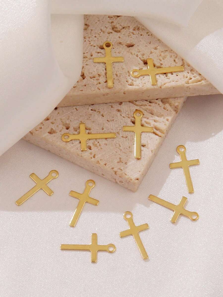 10入組不銹鋼吊飾，DIY珠寶製作配件交叉吊墜 - 吊墜 - 查看 1