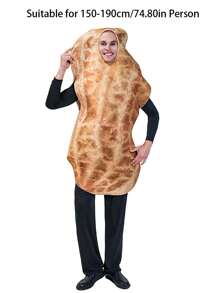 Funny Peanut Costume Cosplay Outfit Novelty Stage Performance Wear - Coffee Brown - View 6