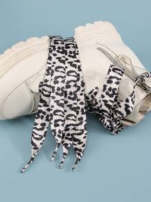 1 Pair Fashionable Leopard Print Shoelaces, Colorful Silk Leopard Print Custom Shoe/Boot Laces - Multicolor - View 3