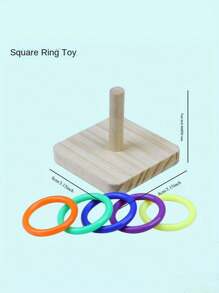 鸚鵡玩具鳥類教育玩具彩色木製環形疊疊樂訓練/虎斑牡丹玄風太和尚 - 彩色 - 查看 5