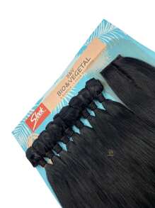 Cabelo liso Bio Vegetal Mega Hair Em Tela P/ Entrelace Cabelo Humanizado Nívea 300Gramas 75Cm - PRETO - Preto - Visão 7