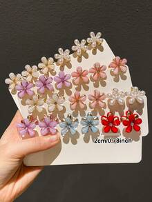 12入組女士迷你髮夾，茶薔薇公主頭鉗夾，精巧細緻的小夾子，適用於鬢角髮束 - 彩色 - 查看 5